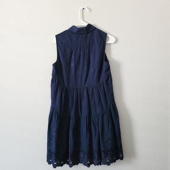 Diane Von Furstenberg Lace cut out Sleeveless dress in navy - Picture 2 of 10